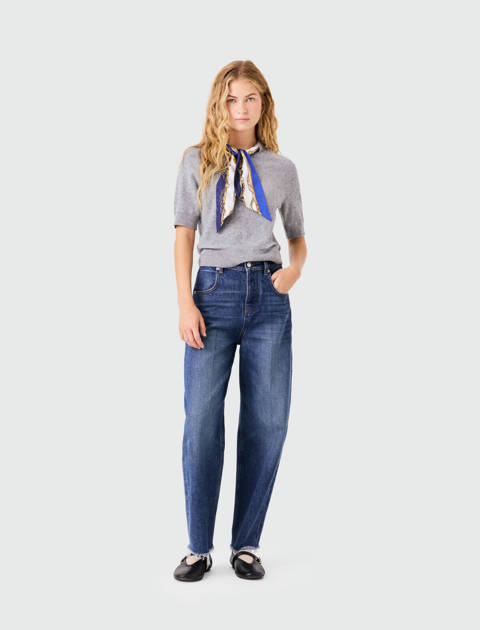 Maje — Pull avec twilly – Gris clair