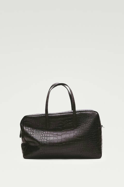 Massimo Dutti — Sac duffle en cuir texturé