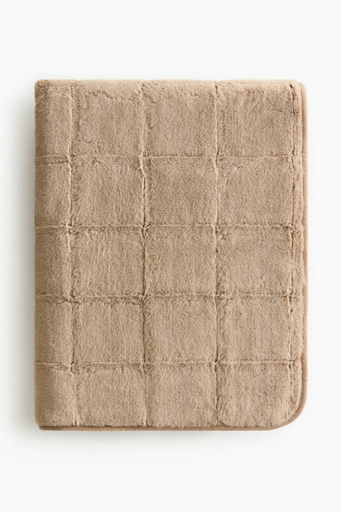 H&M Home — Plaid duveteux – Beige/Beige clair