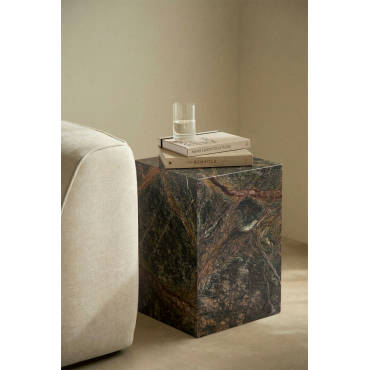 Sklum — Table d'appoint carrée en pierre naturelle Aluret