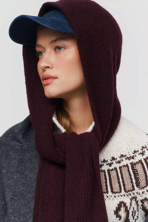 Anthropologie — Écharpe à capuche longue en tricot