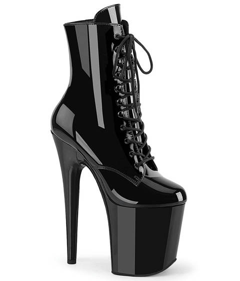 Pleaser — Bottine FLAMINGO-1020WR – Noir Vernis