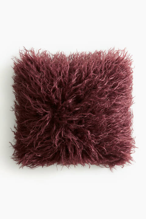H&M Home — Housse de coussin duveteuse – Bordeaux/Orange/Noir