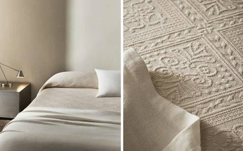 Zara Home — Couvre-lit coton motif géométrique