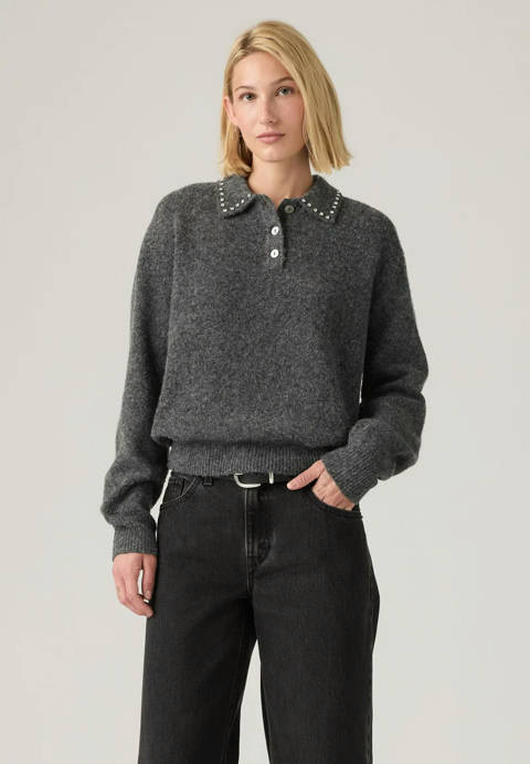 Levi's — Rhinestone Collared Sweater