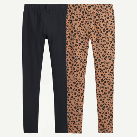 La Redoute Collections — Lot de 2 leggings, 1 uni, 1 imprimé léopard