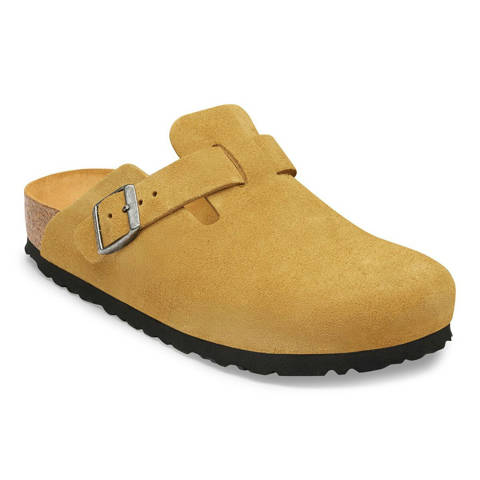 Birkenstock — Boston Soft Footbed Suede Leather – Cork Brown