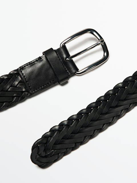 Massimo Dutti — Ceinture tressée en cuir nappa