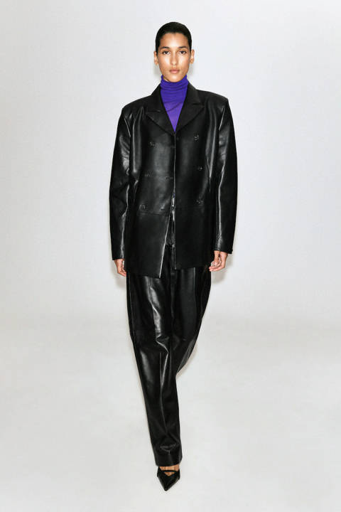 COS — Pantalon droit en cuir