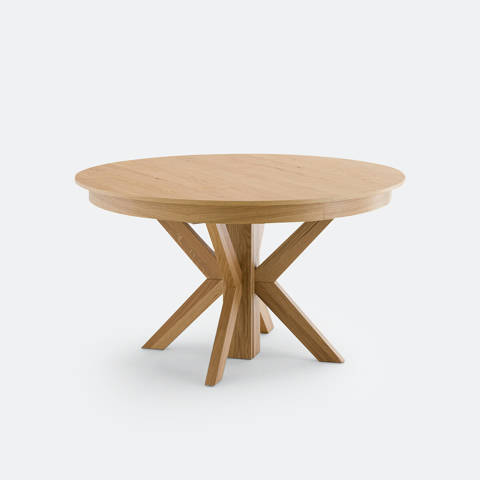 La Redoute Interieurs — Table à manger ronde, extensible, en chêne et plaqué, 6 à 12 personnes, GOSLING
