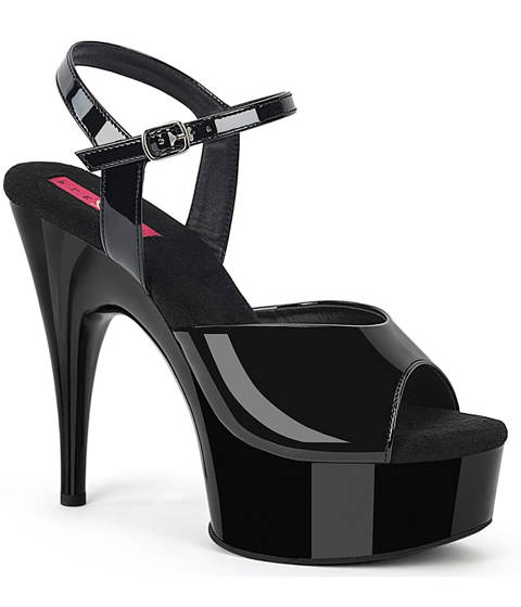 PLEASER Pink Label — Sandales Noires Vernies Pink Label REVEL-609