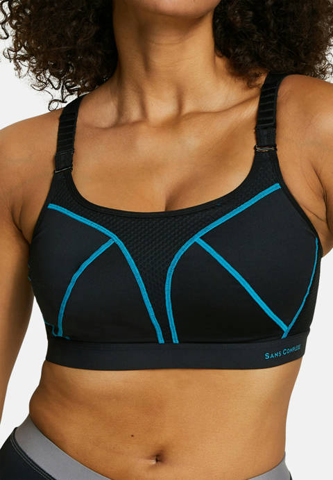 Sans Complexe — Brassière de sport Sport Passion Noir/Turquoise