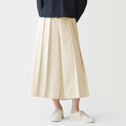 MUJI — Pantalon hakama unisexe à double tissage