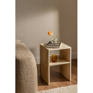 Sklum — Table d'appoint carrée 35x35 cm en marbre Gabrielle