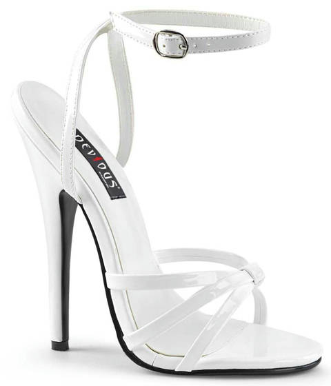 Devious — Sandales Stilettos DOMINA-108 : L'Élégance de l'Autorité à Talon 14 cm – Blanc vernis