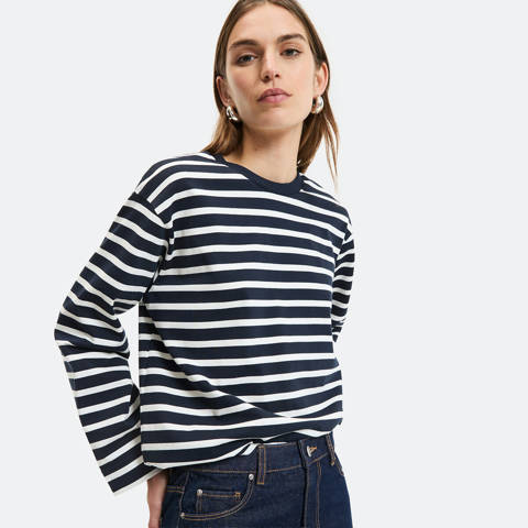La Redoute Collections — T-shirt loose rayé manches longues en coton