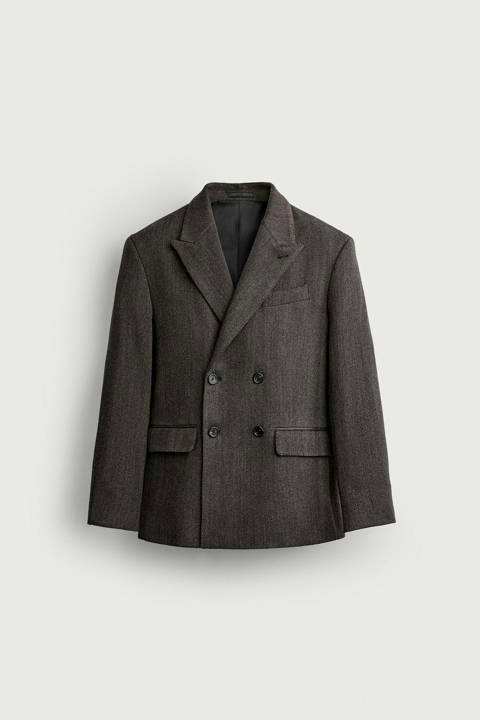 Zara — Veste de costume à boutonnage croisé en laine