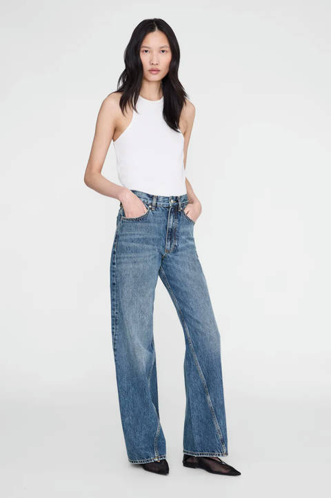 Anine Bing — Brie Jean 33" - Cabana Blue