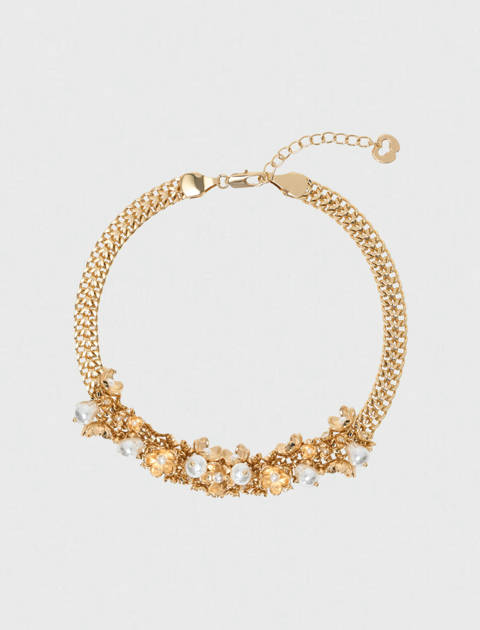 Maje — Bracelet asymétrique à large chaine – Dore