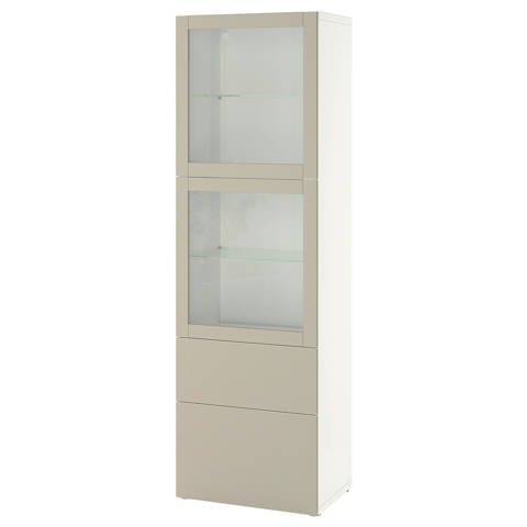 IKEA — BESTÅ – Combinaison rangement ptes vitrées, 60x42x193 cm
