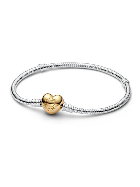 Pandora — Bracelet maille serpent fermoir cœur