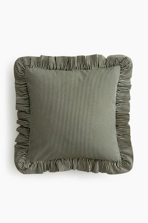 H&M Home — Housse de coussin à bord ruché en coton