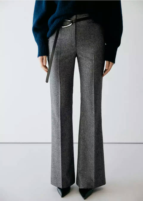 Mango — Pantalon de costume laine jaspée