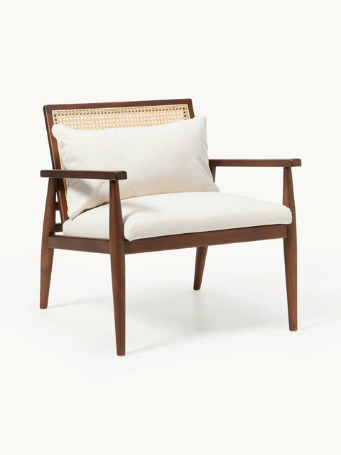 Westwing — Fauteuil lounge en noyer et hévéa Manuell