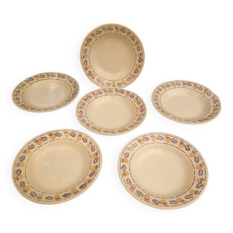 Selency — 6 assiettes creuses Edith / Faïencerie Nouvelle