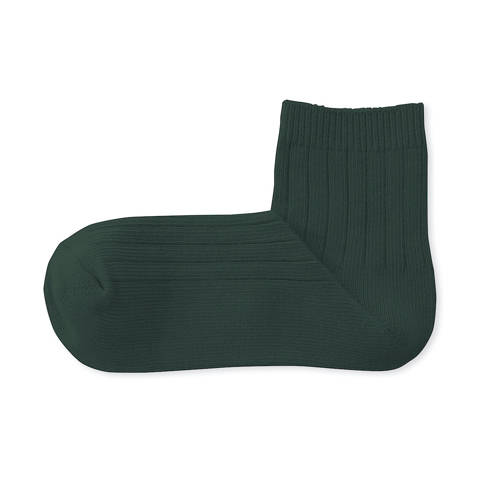MUJI — Socquettes à côtes extensibles à angle droit pour femme