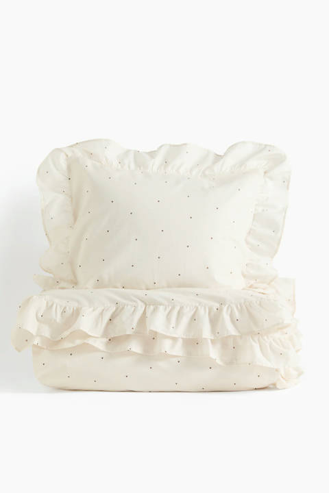 H&M Home — Parure de couette volantée