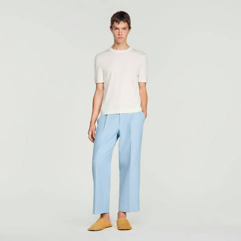 Sandro — T-shirt en tricot – Ecru