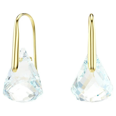Swarovski — Swarovski Pendants d'oreilles Lunar Taille ovale, Blanches, Doré à l’or 18 carats (750/1000)