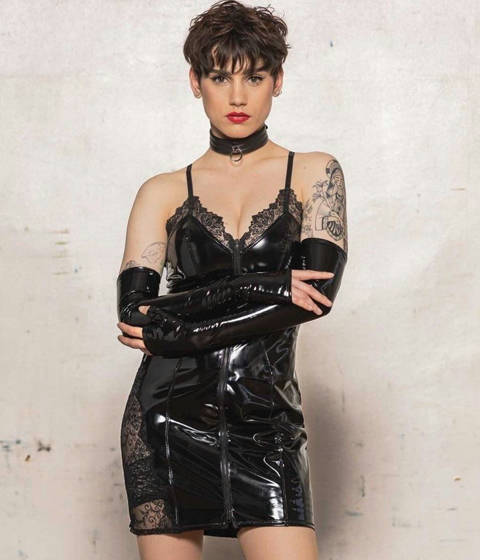 Catanzaro — Robe Vinyle Noire Catanzaro BRUME – Promotion