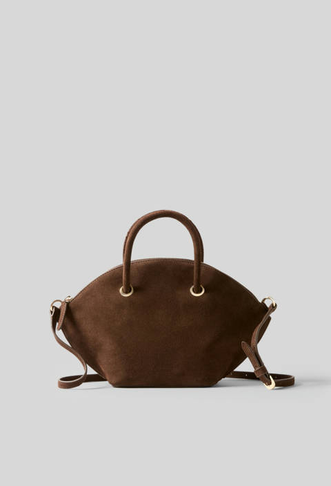 Claudie Pierlot — Sac Grelot cuir velours – Chocolat