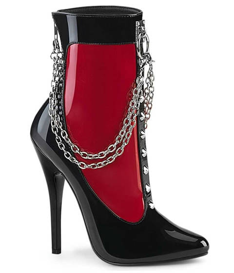 Devious — Bottines Stiletto à Chaînes et Contraste DOMINA-1033 Devious
