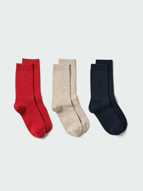 Uniqlo — Chaussettes (Lot de 3, côtelées)