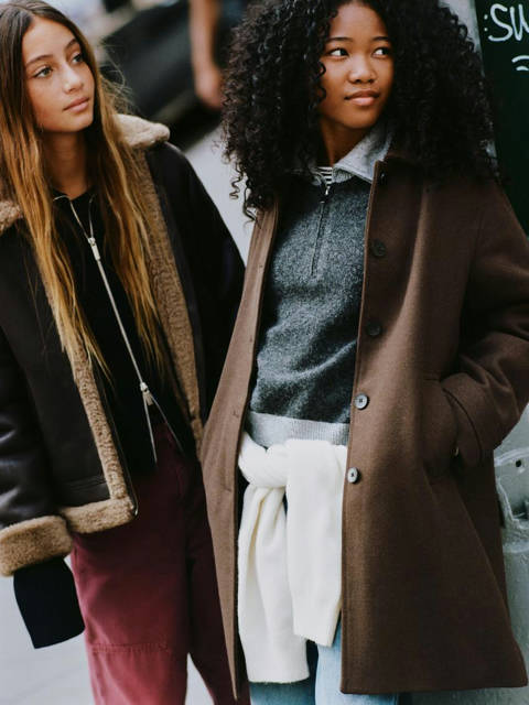 Zara — Manteau long en drap à boutons