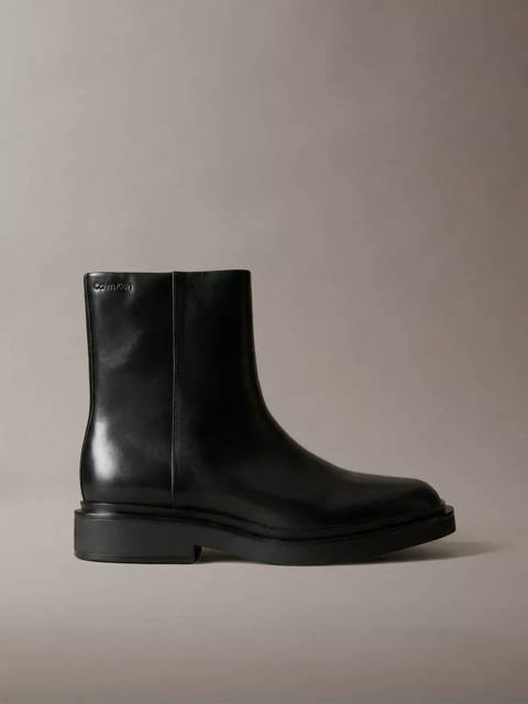 Calvin Klein — Bottines en cuir à fermeture éclair
