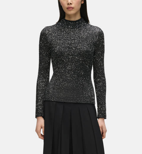 Karl Lagerfeld — Pull col montant à paillettes
