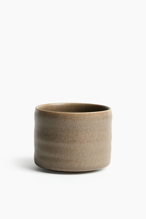 H&M Home — Mug en grès cérame – Taupe/Beige/Abricot