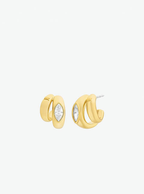 Michael Kors — Michael Kors Boucles d'oreilles double anneau à zircone cubique taille marquise