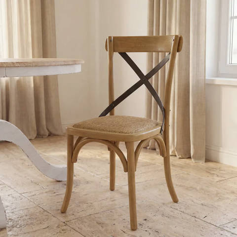 Maisons du Monde — Chaise bistrot foncée et acier noir Tradition