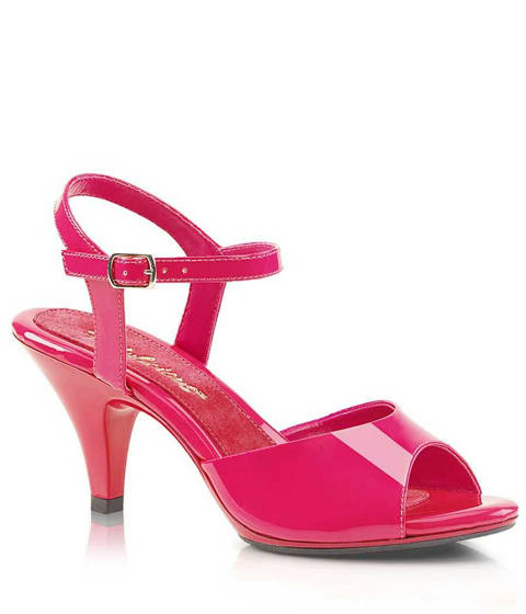 PLEASER Pink Label — Sandales Stilettos BELLE-309 : Le Glamour Verni au Quotidien – Fuschia