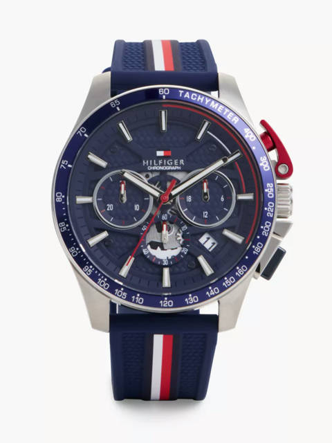 Tommy Hilfiger — Montre chronographe à bracelet en silicone Global Stripe