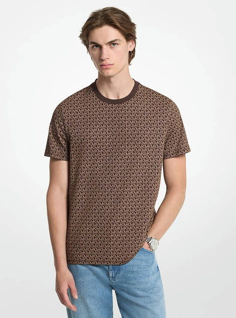 Michael Kors — Michael Kors T-shirt en jersey de coton à imprimé logo Signature