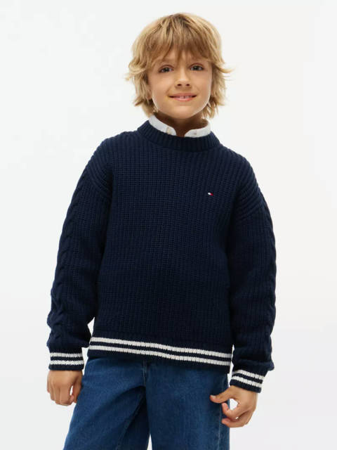 Tommy Hilfiger — Pull à manches en maille torsadée