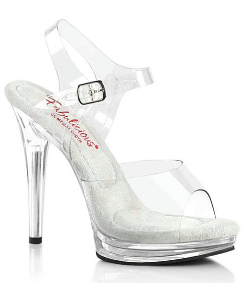 Fabulicious — Sandales Transparentes GLORY-508 : Le Glamour Haute Hauteur avec Confort Pied Large