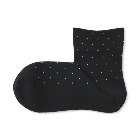MUJI — Soquettes à pois et à bordures confortables pour femme