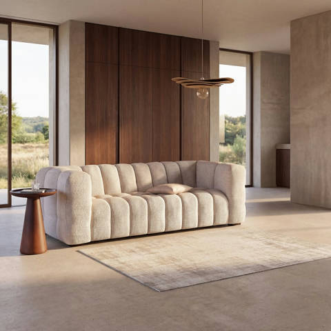 Maisons du Monde — Canapé nuage 3/4 places beige sable Lilo